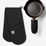 BUNDLE - PAN HANDLE HOLDER AND CASSEROLE HANDLES (BLACK DENIM)