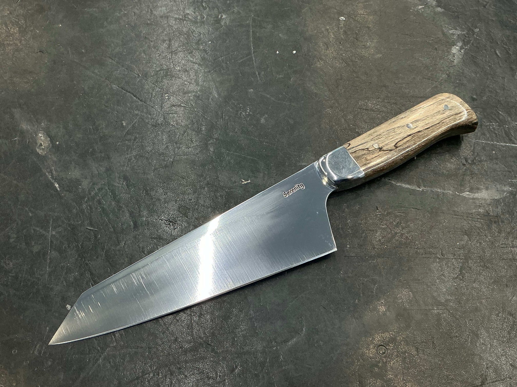 V - Series Petty Knife in CPM154 - 304 SS Bolster & Texas Spalted Pecan - Knife Shift