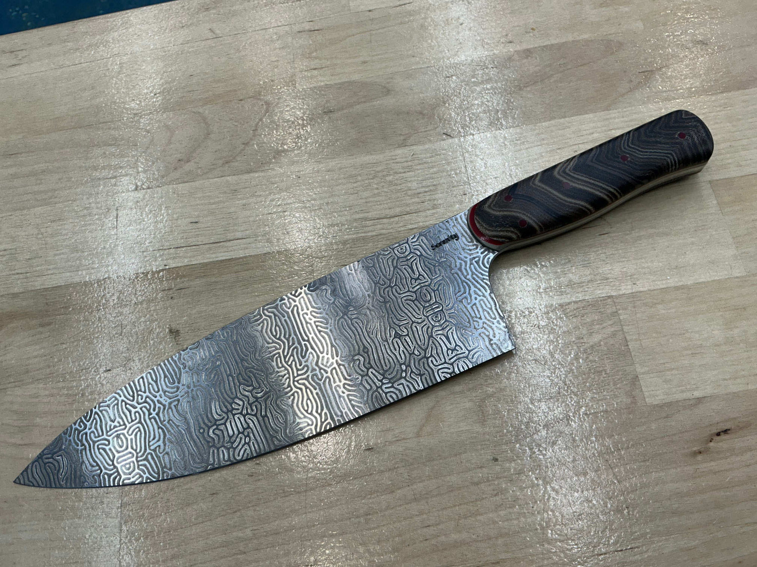 Brain Coral Euro Chef Knife in CPM154 - Micarta & G-10 - Knife Shift