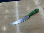 Thick Spanish Boning Knife - CPM 154 - Green Box Elder Burl Handle - Knife Shift