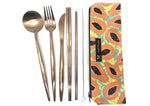 Meli Wraps Reusable Cutlery Set- Tropical Papaya - Knife Shift