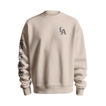 Beige Crewneck Pullover with Machete Logo - Knife Shift