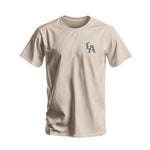 Beige T-Shirt with Machete Logo - Knife Shift