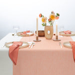 The Stripe Collection Tablecloth Natural & Persimmon - Knife Shift