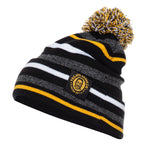 Black / Gold / Grey Stripe Pom Pom Beanie (Trejo's Cerveza) - Knife Shift
