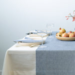 The Stripe Collection Tablecloth Natural & Elderberry - Knife Shift