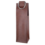 Faux Leather Single-Bottle Wine Tote - Knife Shift
