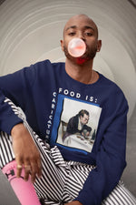 Food is: Caricature | Unisex Sweatshirt - Greedy Diner - Knife Shift