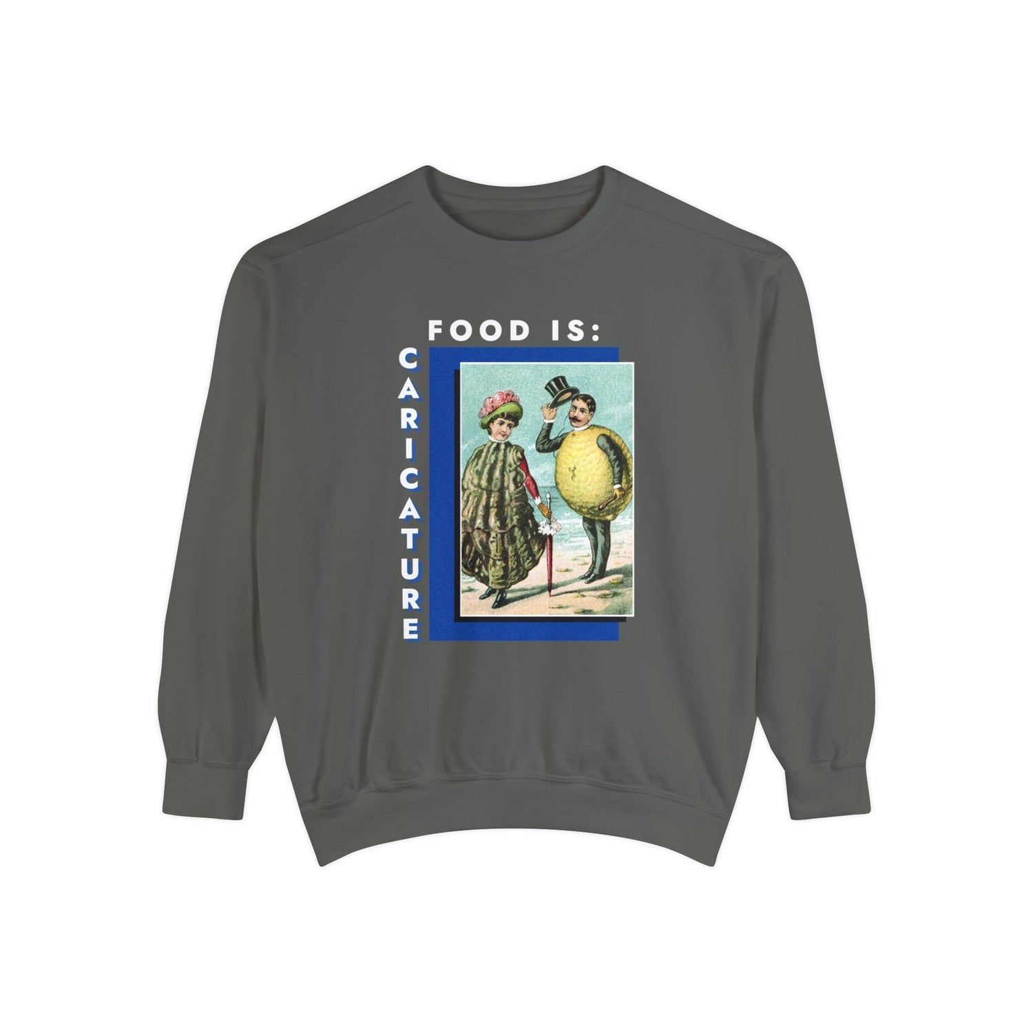 Food is: Caricature | Unisex Sweatshirt - Lemon and Oyster Personas - Knife Shift