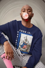 Food is: Caricature | Unisex Sweatshirt - Overindulgence on Whiskey - Knife Shift