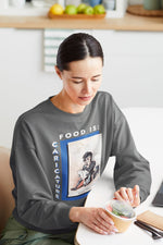 Food is: Caricature | Unisex Sweatshirt - Solider with Hard Tack - Knife Shift