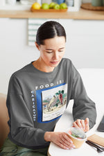 Food is: Caricature | Unisex Sweatshirt - Vegetable Fellows - Knife Shift