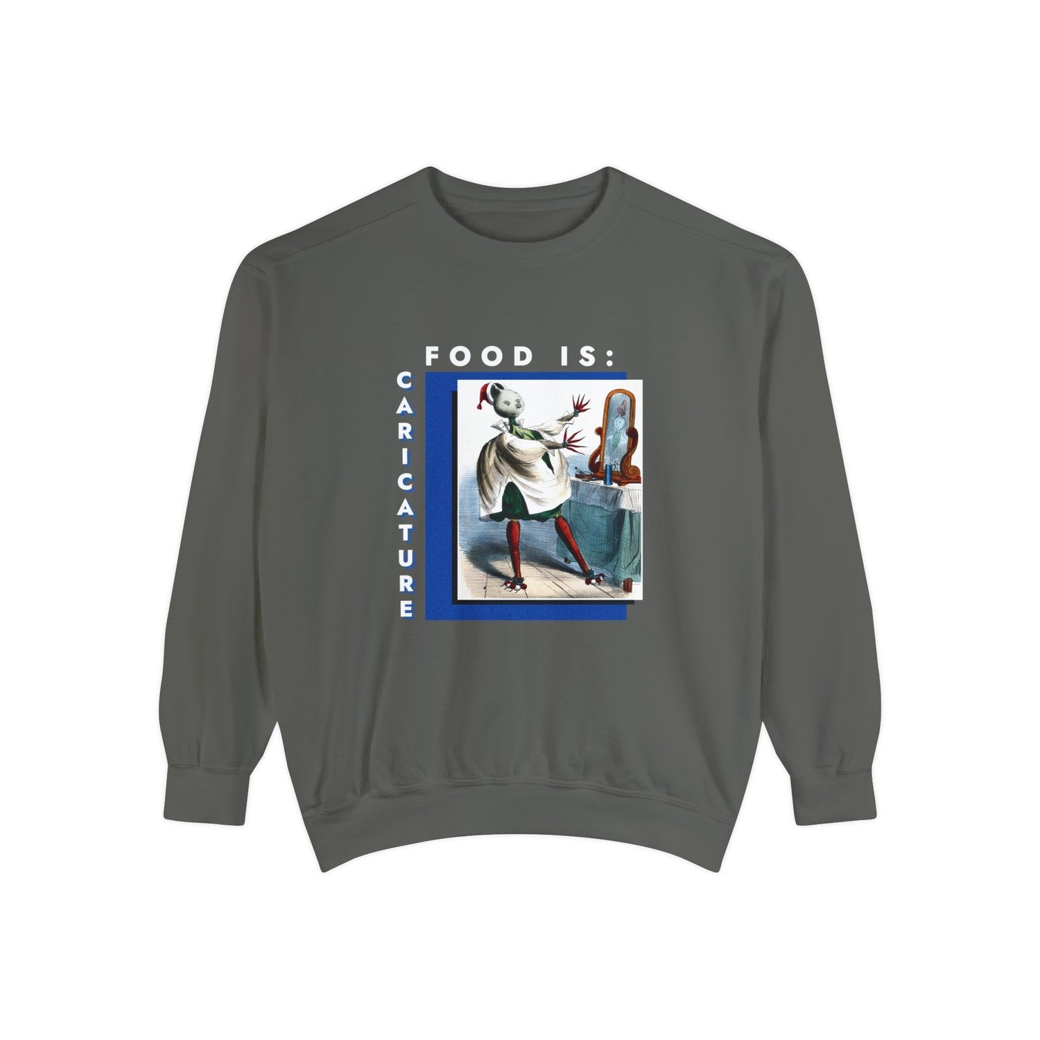 Food is: Caricature | Unisex Sweatshirt - Vegetable Pill Effects - Knife Shift