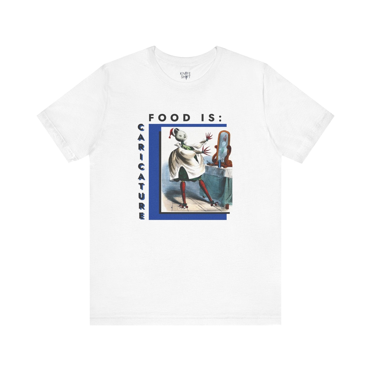 Food is: Caricature | Unisex T-Shirt - Vegetable Pill Effects - Knife Shift