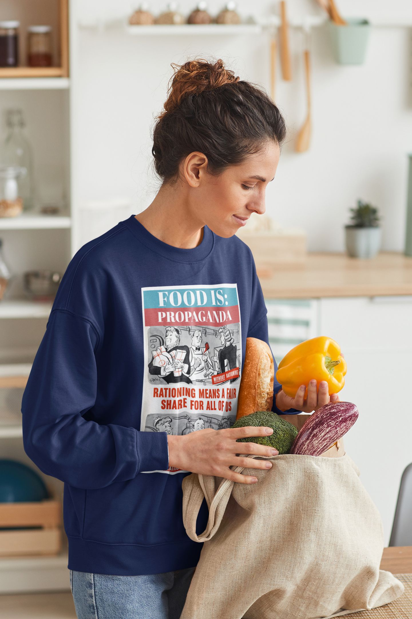 Food is: Propaganda | Unisex Sweatshirt - Fair Share Rationing - Knife Shift