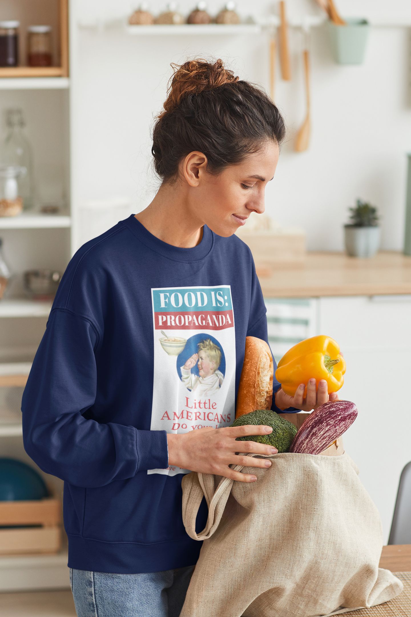 Food is: Propaganda | Unisex Sweatshirt - Little Americans, Do Your Bit - Knife Shift