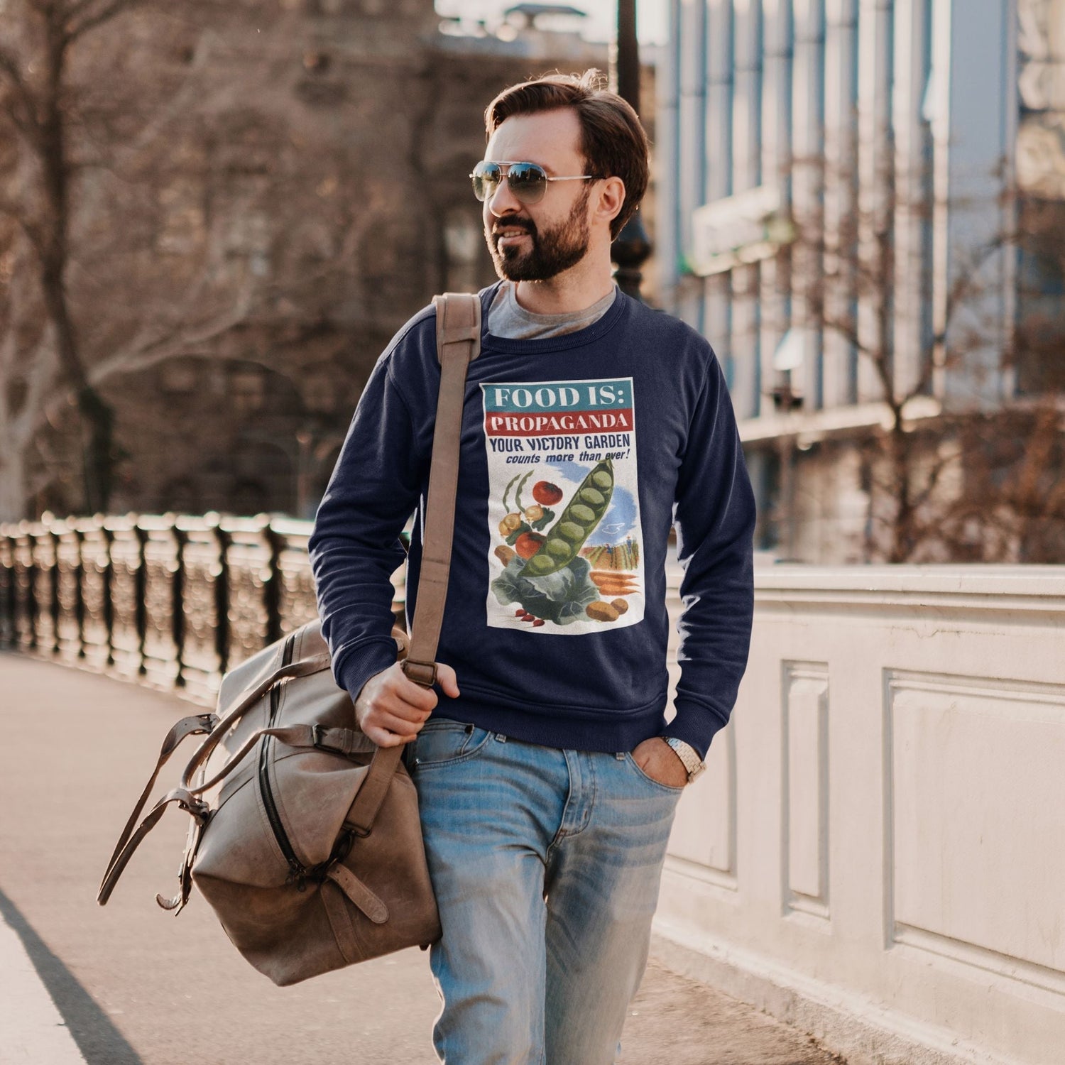 Food is: Propaganda | Unisex Sweatshirt - WWII Victory Garden - Knife Shift