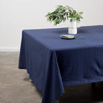 Washed Linen-Cotton Tablecloth- Navy - Knife Shift