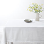Washed Linen-Cotton Tablecloth- White - Knife Shift