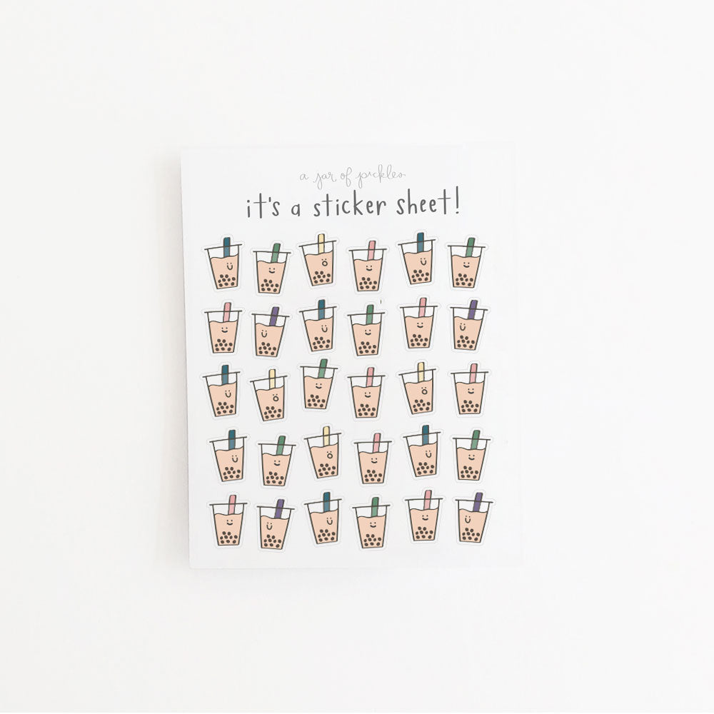 Mini Boba Clear Sticker Sheet - Knife Shift