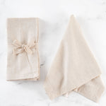 Washed Linen-Cotton set of 4 Napkins- Natural Linen - Knife Shift