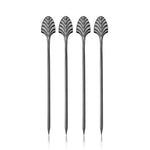 Art Deco Cocktail Picks in Gunmetal Set of 4 - Knife Shift