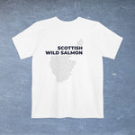 Scottish Wild Salmon Map - Pocket T-shirt - Knife Shift