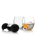 4-Piece Ice Sphere Mold and Crystal Tumbler Set - Knife Shift
