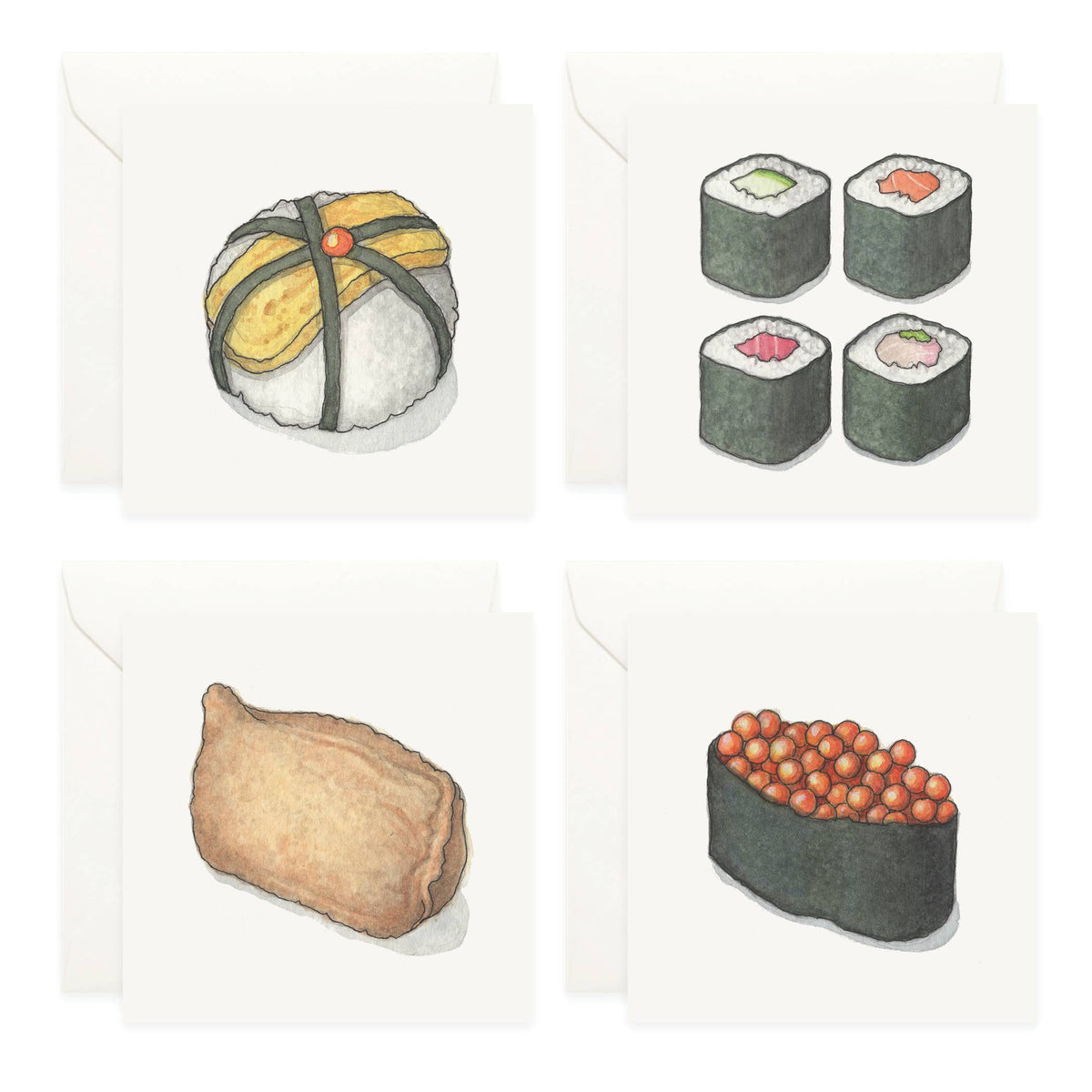 Mini Cards Set / Sushi . Maki - Knife Shift