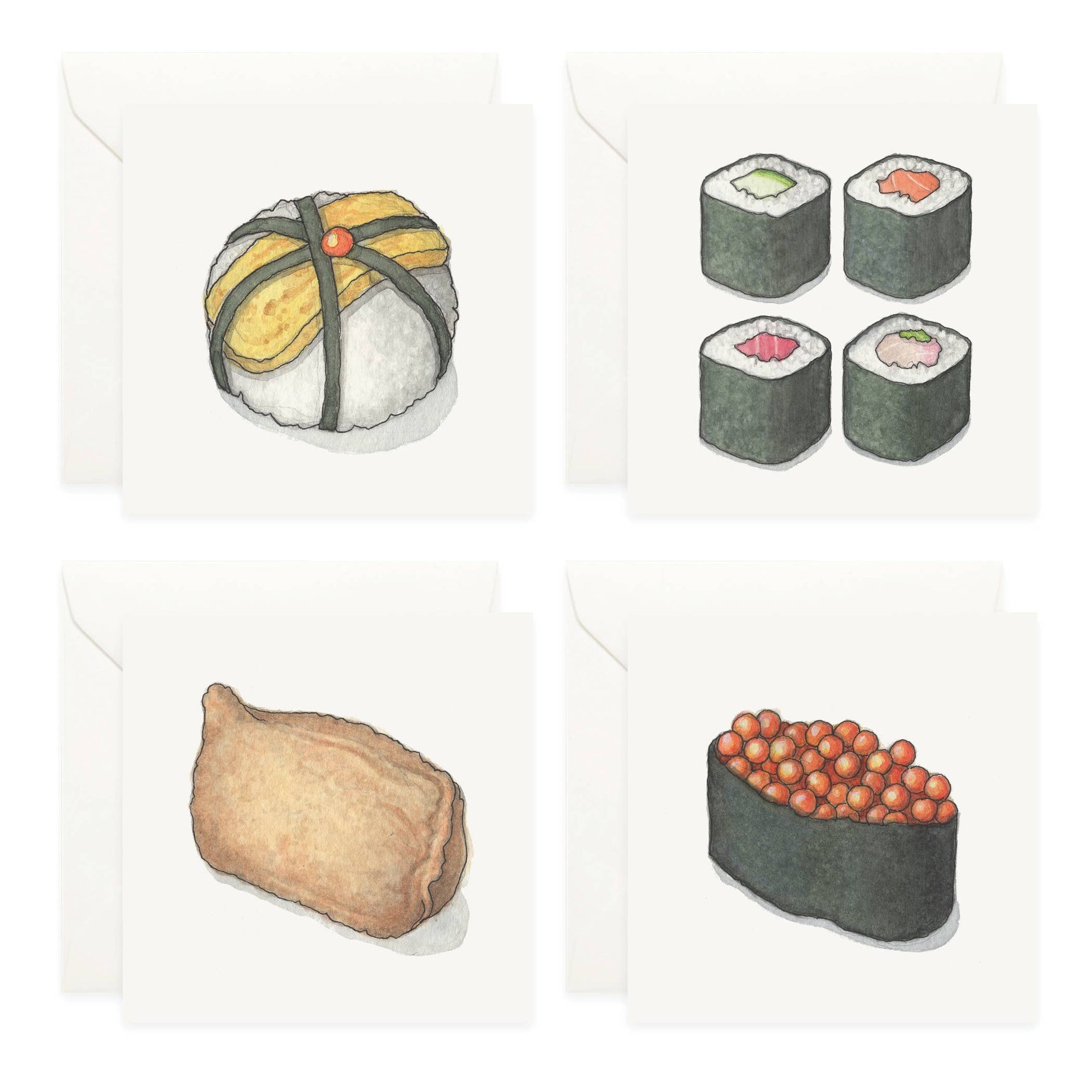 Mini Cards Set / Sushi . Maki - Knife Shift