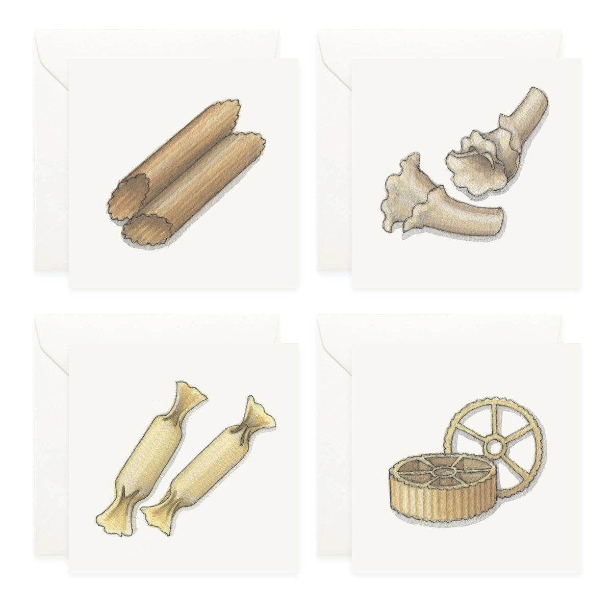 Mini Cards Set / Pasta . Types & Shapes - Knife Shift