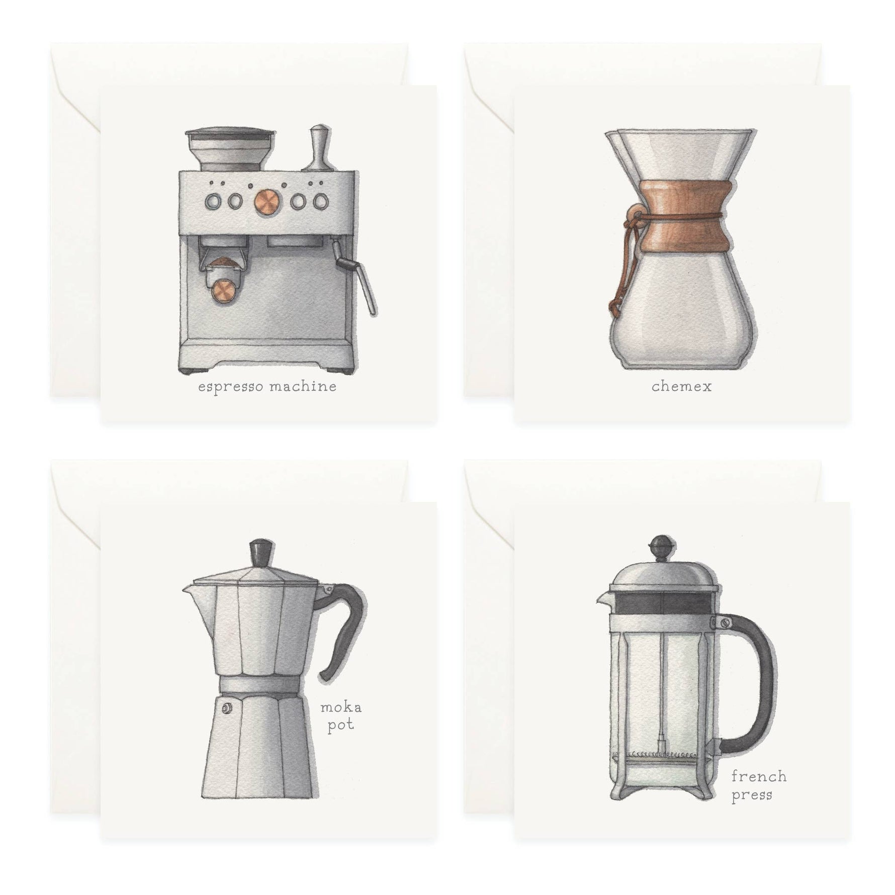 Mini Cards Set / Coffee Brewing - Knife Shift