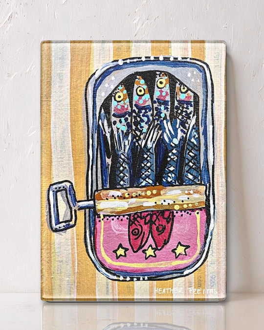 Sardines Glass Cutting Board Trivet - Knife Shift