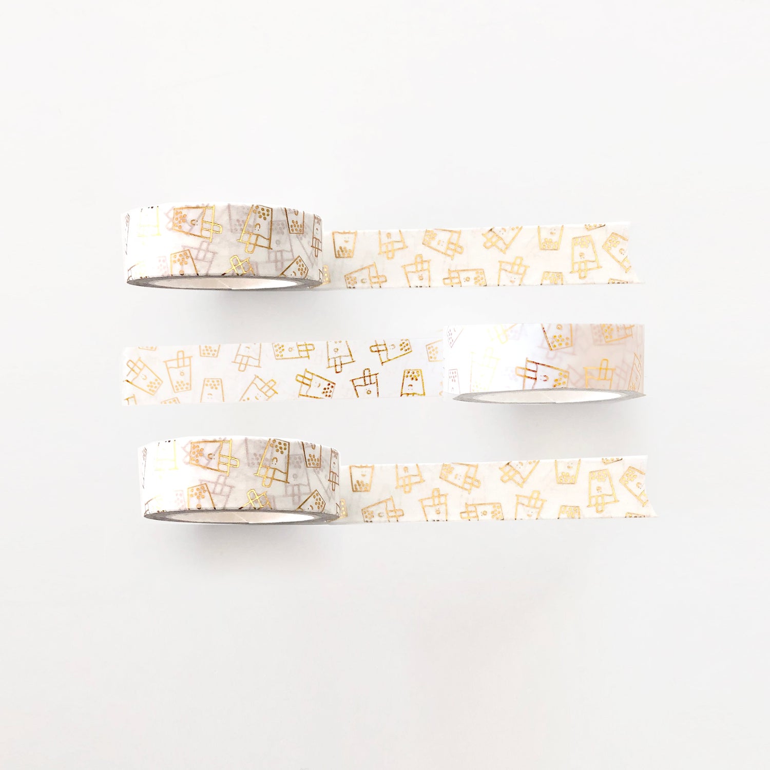 Boba Washi Tape w Gold Foil - Knife Shift