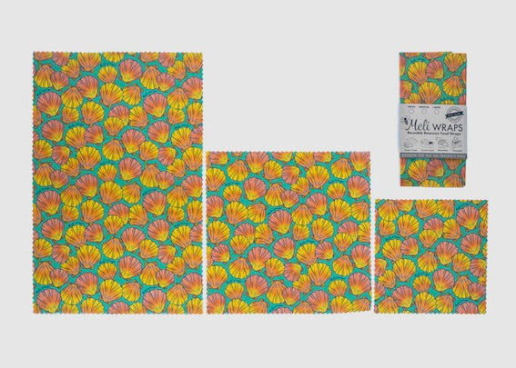 Beeswax Food Wrap - Sunrise Shell Print - Knife Shift