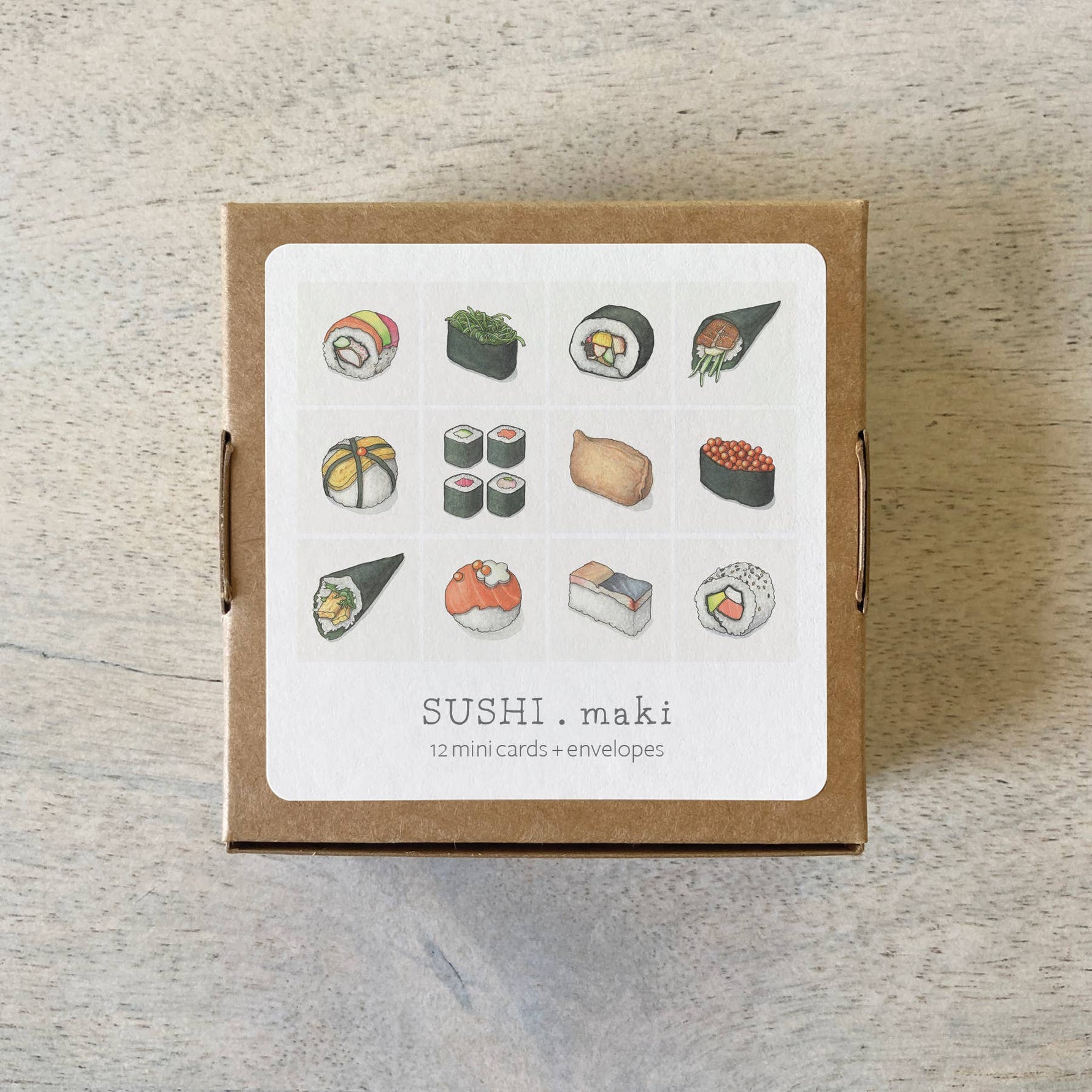 Mini Cards Set / Sushi . Maki - Knife Shift
