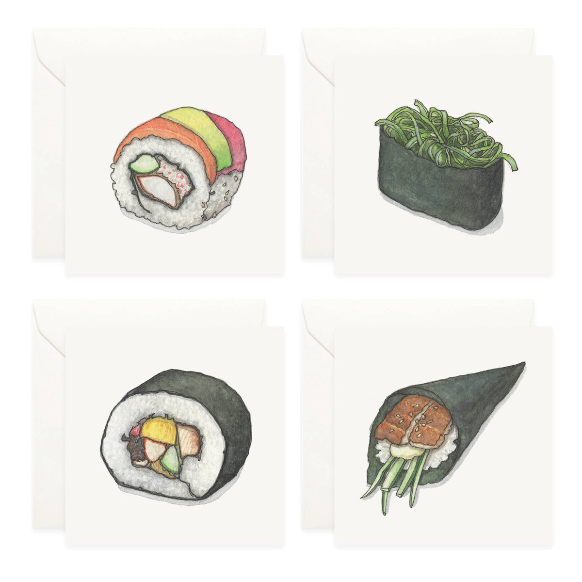 Mini Cards Set / Sushi . Maki - Knife Shift