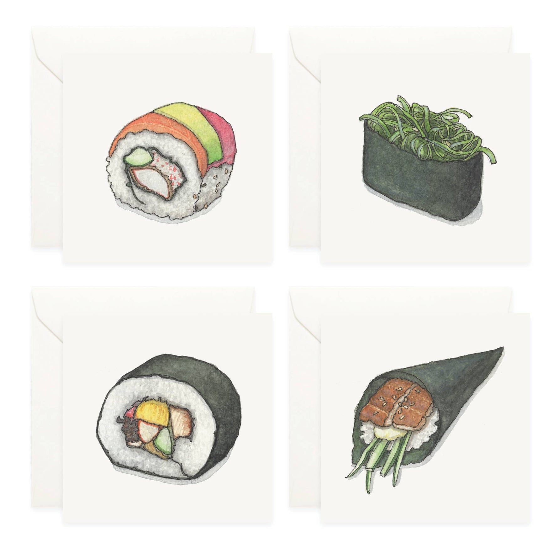 Mini Cards Set / Sushi . Maki - Knife Shift
