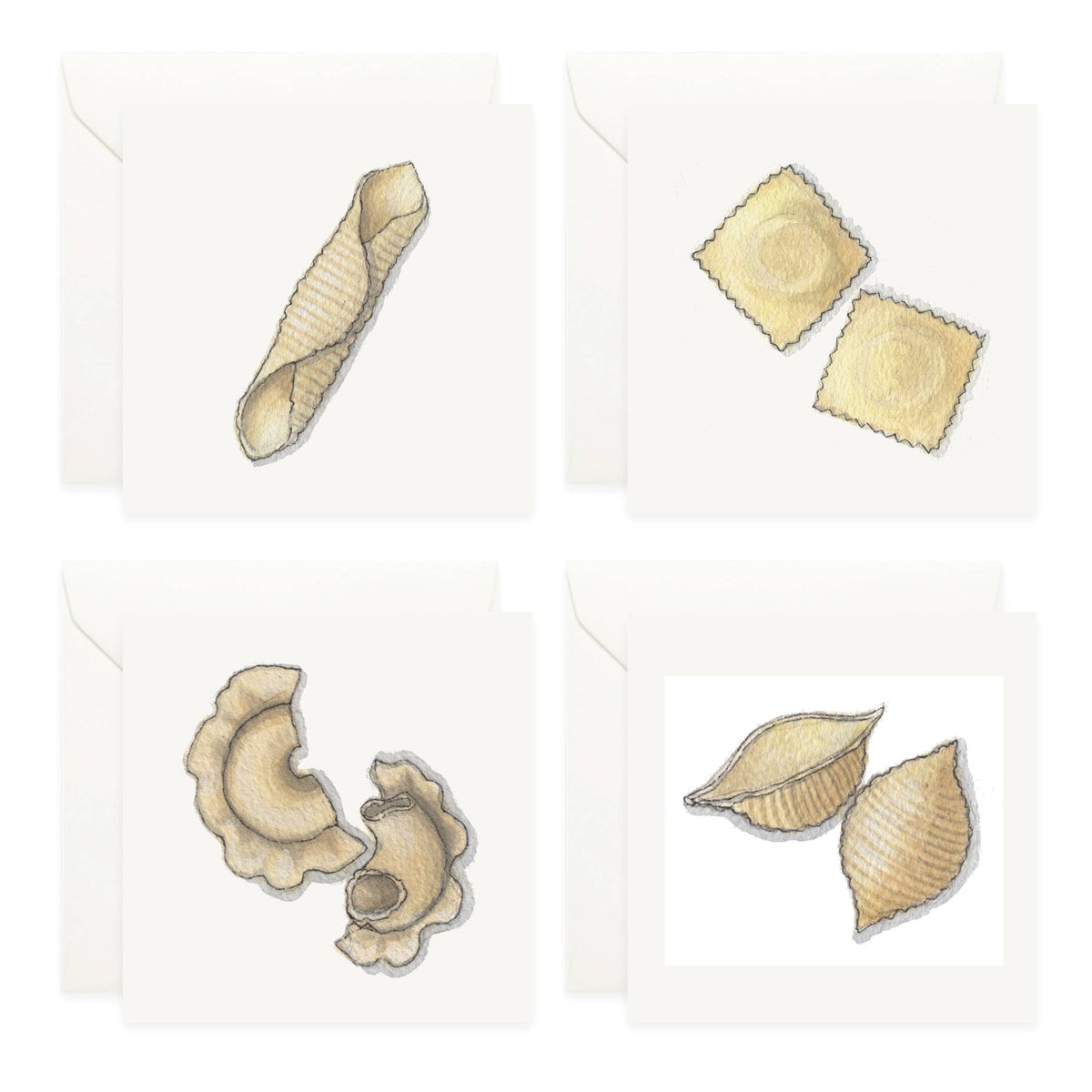 Mini Cards Set / Pasta . Types & Shapes - Knife Shift