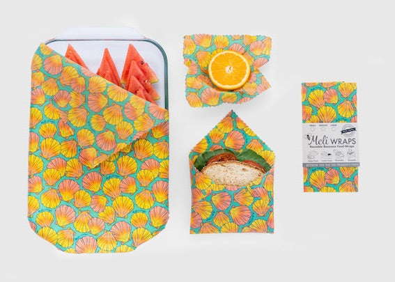 Beeswax Food Wrap - Sunrise Shell Print - Knife Shift