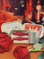 Tinned Fish Candle - Smoked Rose Water (Roses and Campfire Scented) - Knife Shift