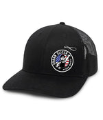 Snap Back Hat - Black Side Red White and Blue Logo - Knife Shift