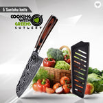 5 PIECE DAMASCUS PATTERN STAMPED CHEF KNIFE SET (FREE DELIVERY) - Knife Shift