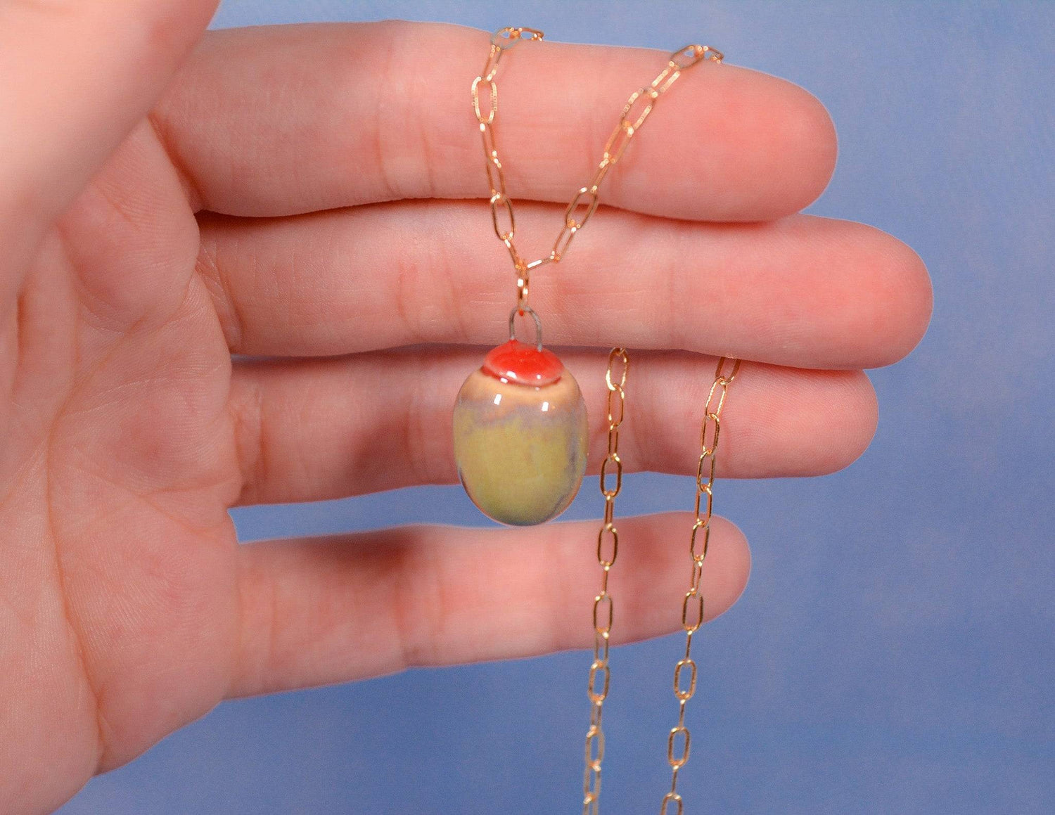 Light Olive Necklace - Knife Shift