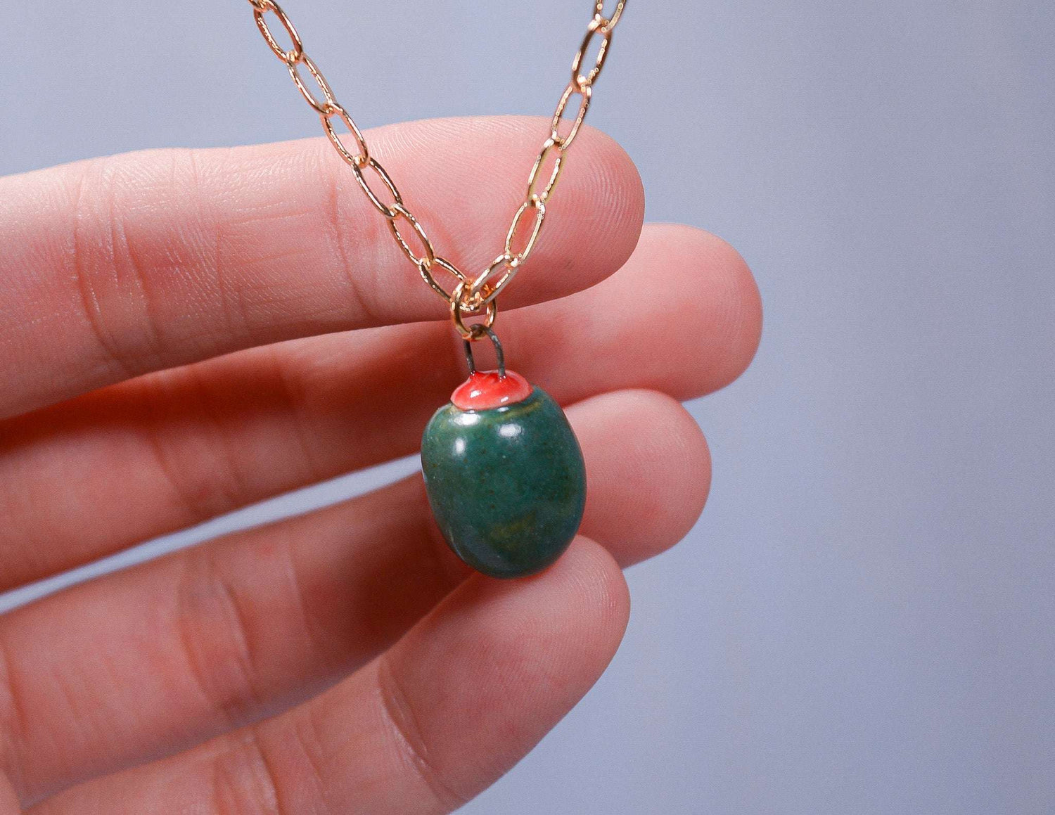 Dark Olive Necklace - Knife Shift