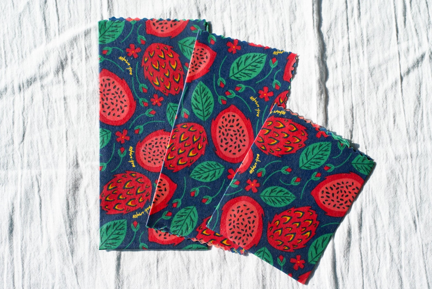 Beeswax Food Wrap - Dragonfruit Print - Knife Shift