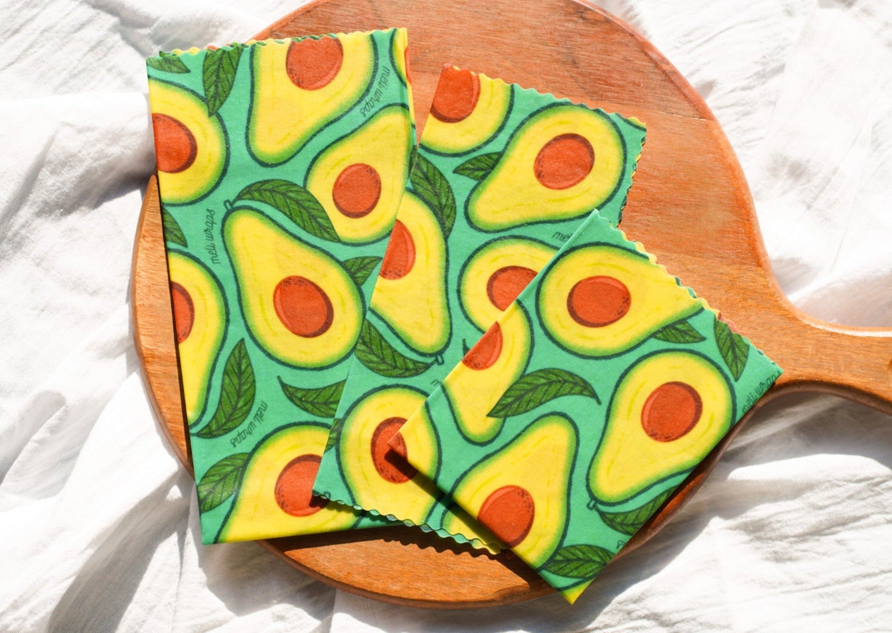Beeswax Food Wrap - Avocado Print - Knife Shift