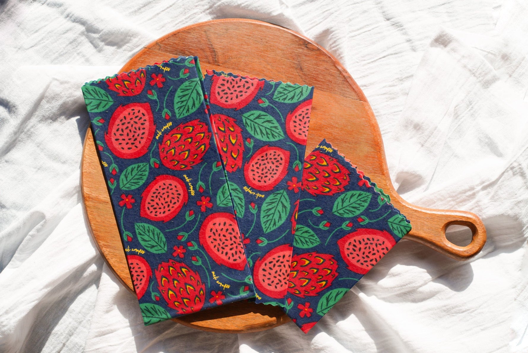 Beeswax Wrap Bulk Roll - Dragonfruit Print - Knife Shift
