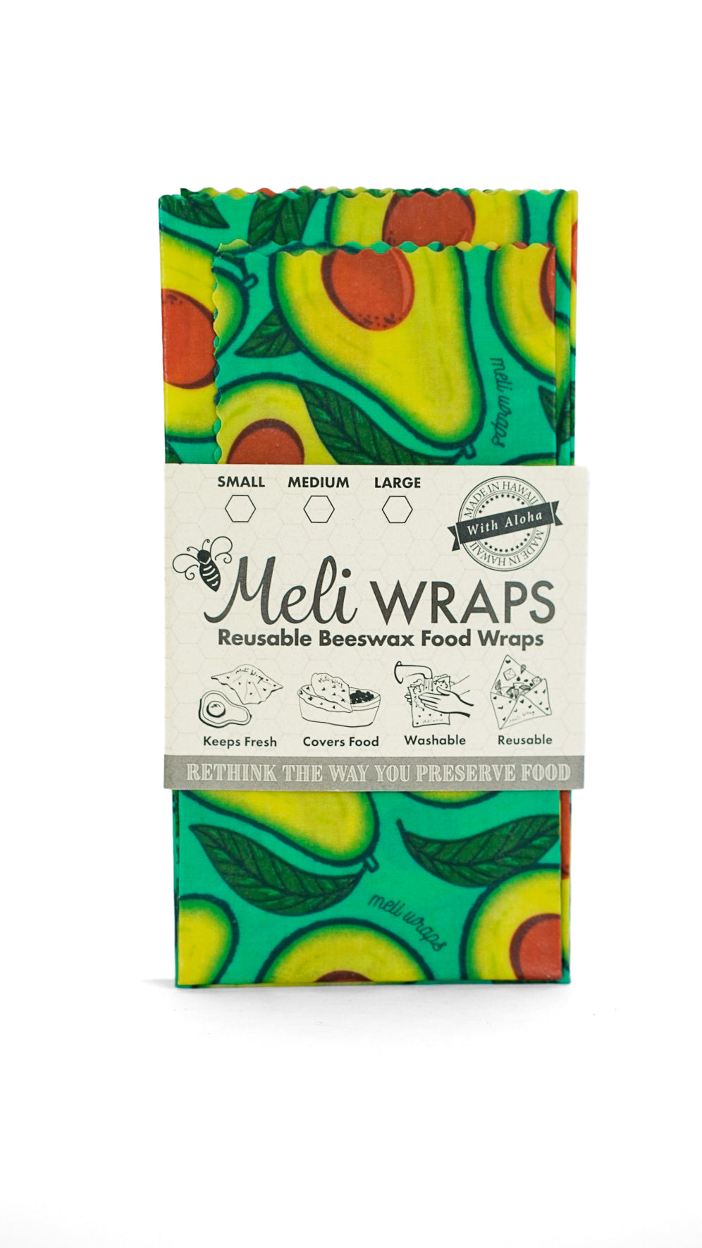 Beeswax Food Wrap - Avocado Print - Knife Shift