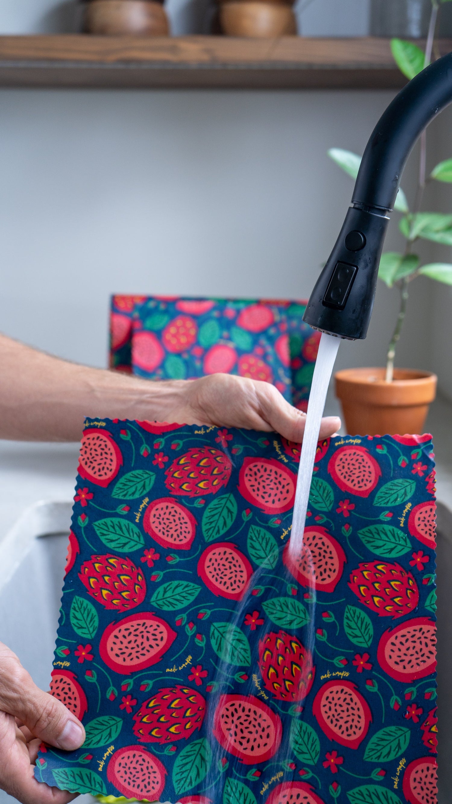 Beeswax Food Wrap - Dragonfruit Print - Knife Shift
